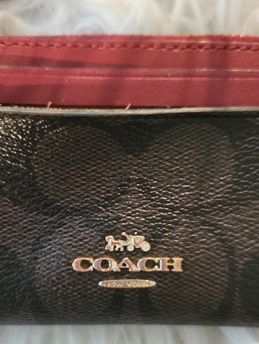COACH 🐎 Mini Skinny ID / Card Case - Signature Canvas With Monogram - Picture 2 of 5